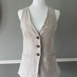 Primark Beige 100% Linen Vest